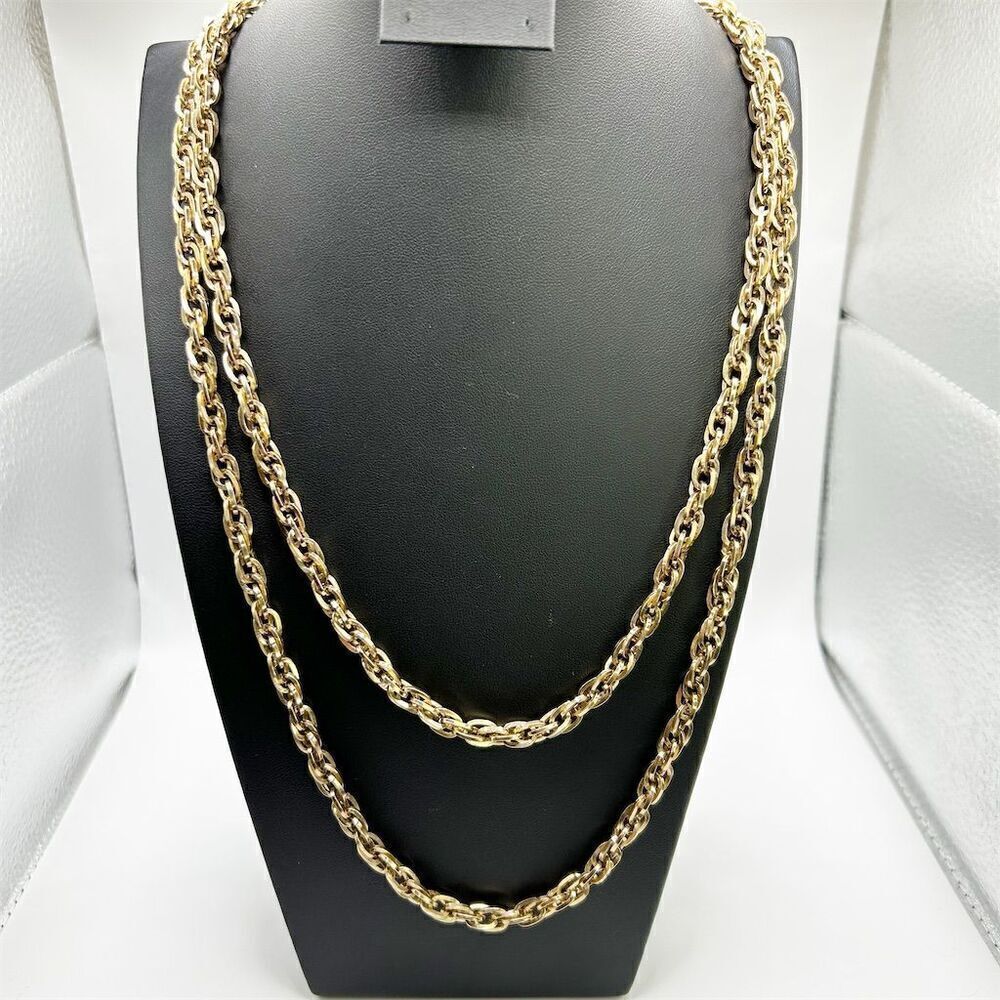 Vintage West Germany Gold Tone Rope Chain Long Necklace 27" Length Quality